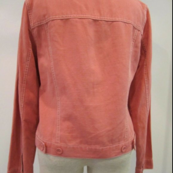 TWO 8P J Jill TENCIL LINEN COTTON RAYON jean JACKETs beige+SALMON perfect cond - Picture 9 of 11